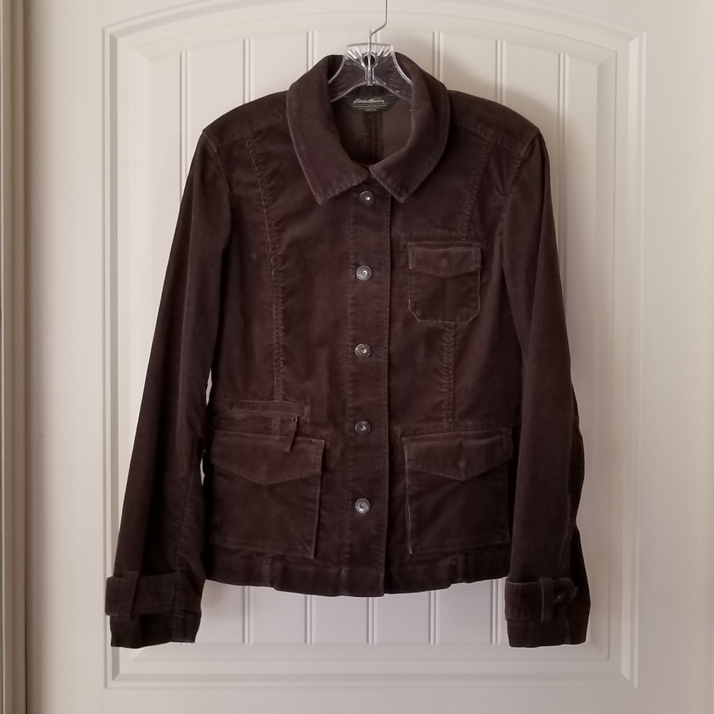 Eddie Bauer Brown Corduroy Button Up Jacket